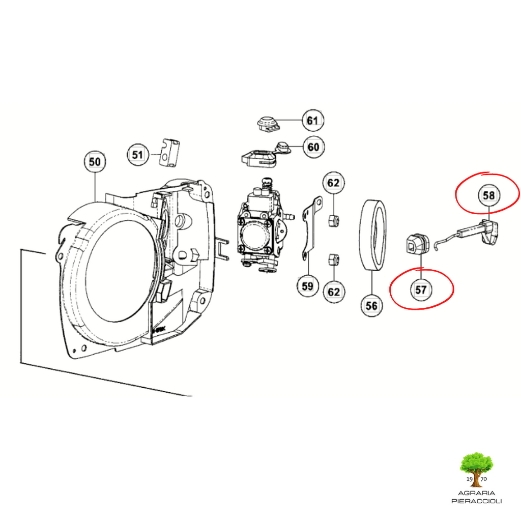 LEVA ARIA CON GOMMINO GUIDA ORIGINALE HITACHI TANAKA PER MOTOSEGA CS25EC TCS28014